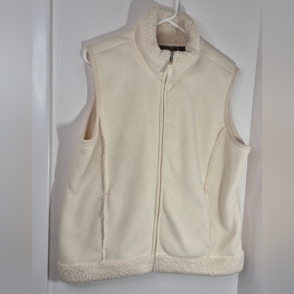 Jane Ashley Sherpa Fleece Lined Vest Full Zip Women’s Size L - Picture 5 of 9